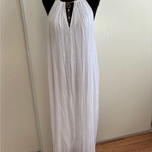Mlle Gabrielle White Halter Maxi Dress